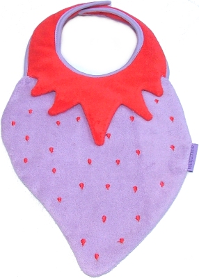 Strawberry Bib - lilac/red