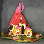 Felt Fairy House with Fairies - Pink