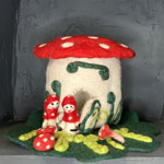 Felt Toadstool Cottages with Toadstool Fairies