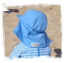 UV protective beach wear from Sposh Ozone in New Zealand - maximum 50+UPF sun protection for babies and kids. Sposh suits and sets are made from soft polycotton, leaving your baby or toddler cool, comfortable, and fully protected from the damaging rays of the sun. The only bits left exposed are the lower arms and legs and the face, so it is essential to use high factor sunscreen on these areas. Everywhere else will be covered and fully protected by your Sposh outfit.