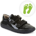 Froddo Kids Barefoot School Alexandra Leather Shoes Black Patent