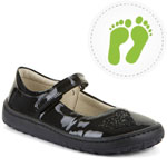 Froddo Kids Nina H Patent Barefoot Mary-Jane Black School Shoes