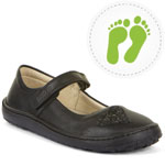 Froddo Kids Nina H Barefoot Mary-Jane Black School Shoes