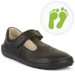 Froddo Kids Barefoot School Nina T-Bar Leather Shoes Black